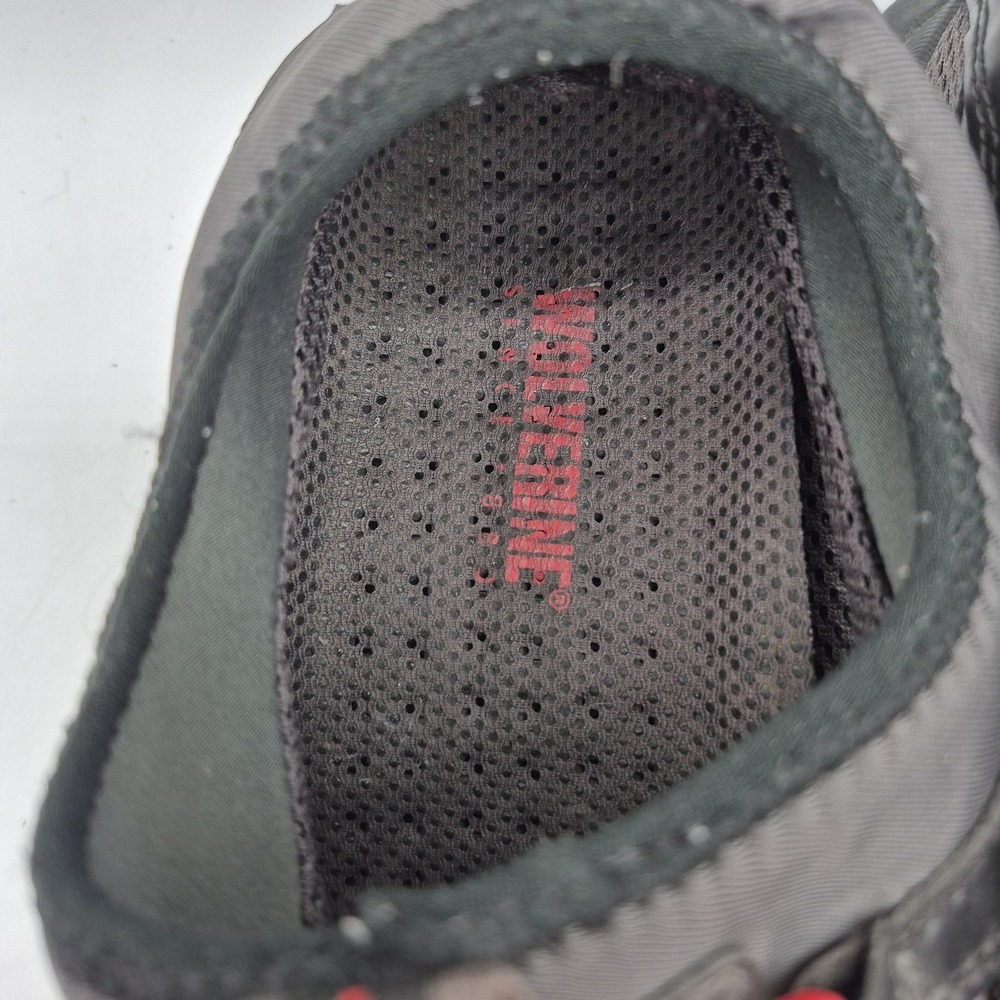 Wolverine Shoes Mens Size 10 Black Gray Red Mesh Quick Lace Vibram Trail Hiking - Picture 11 of 15